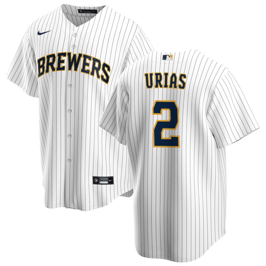 Nike Men #2 Luis Urias Milwaukee Brewers Baseball Jerseys Sale-White